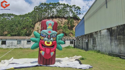 Tiki Inflatable Mask Balloon Decoration Inflatable Tiki Totem Model for Entertainment