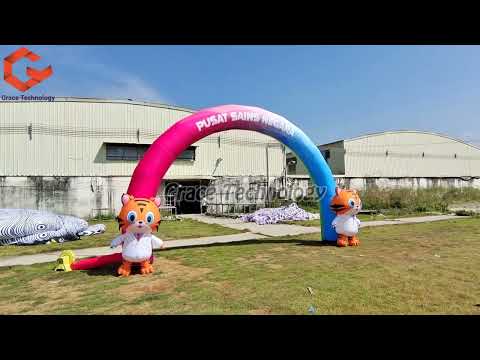 Custom Inflatable Arch with Mascot, 3D Animal Mascot Arch Inflatable Entrance for Decorations