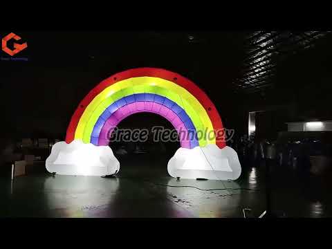 Colorful Inflatable Rainbow Arch LED Lighting Inflatable Events Festival Stage Decorations Arch