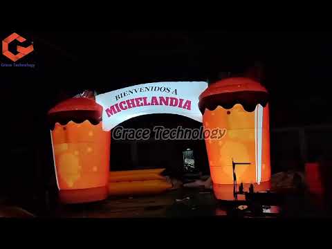Custom Inflatable Bottle Arch Advertising Inflatable Bottle Shaped Entrance Archway with LED Lights