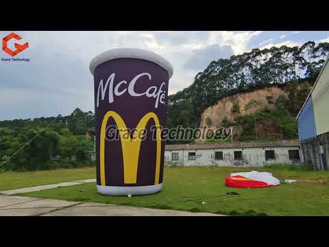 20ft Giant Inflatable Coffee Cup Advertising Inflatable Cup Replicas for Outdoor Exhibition