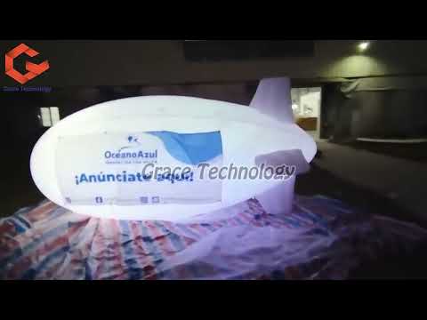Helium Flying Inflatable Blimp Balloon with LED Lights and Banners for Advertising
