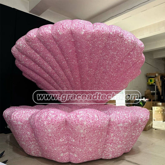 Wedding Scene Decoration Inflatable pink Shell,printing logo Inflatable Sea Shell for Advertising