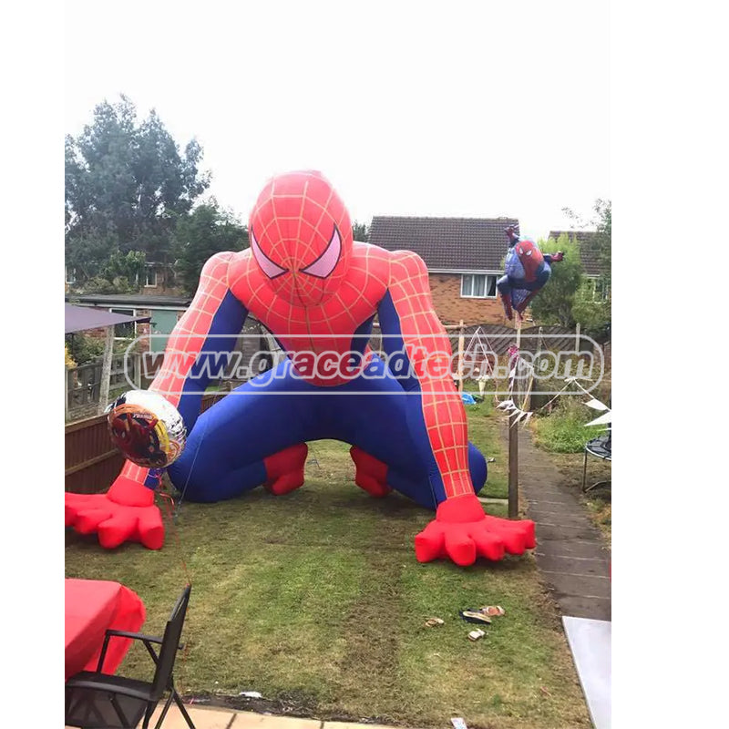 Giant LED Lighting Movie Character Inflatable Spiderman Cartoon Model for Outdoor Advertising