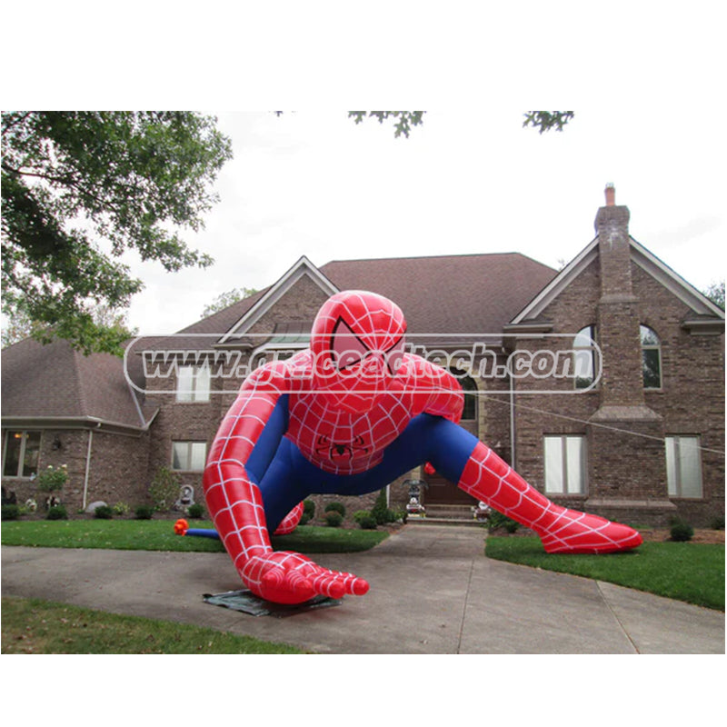 Giant LED Lighting Movie Character Inflatable Spiderman Cartoon Model for Outdoor Advertising