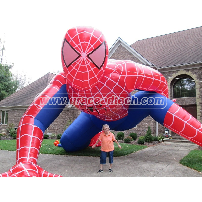 Giant LED Lighting Movie Character Inflatable Spiderman Cartoon Model for Outdoor Advertising