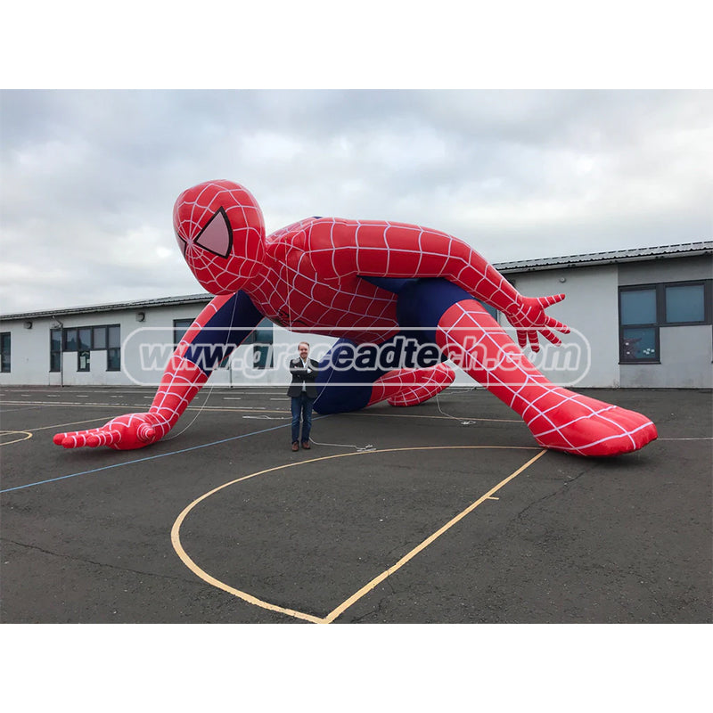 Giant LED Lighting Movie Character Inflatable Spiderman Cartoon Model for Outdoor Advertising