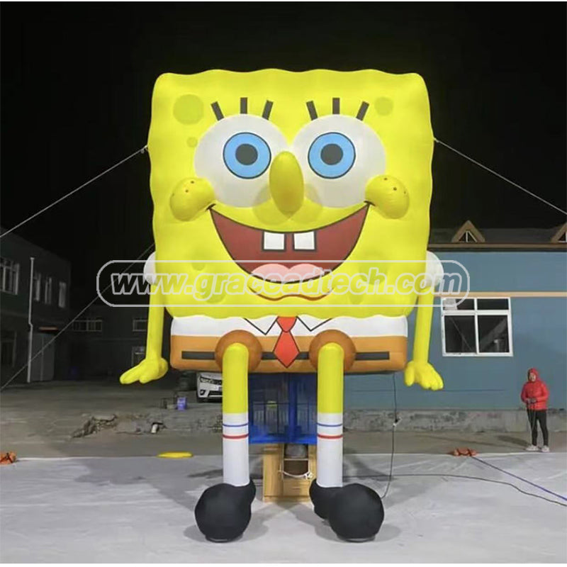 Giant Advertising Spongebob Inflatable Cartoon Christmas Mascot Decorate Inflatable Cartoon Character