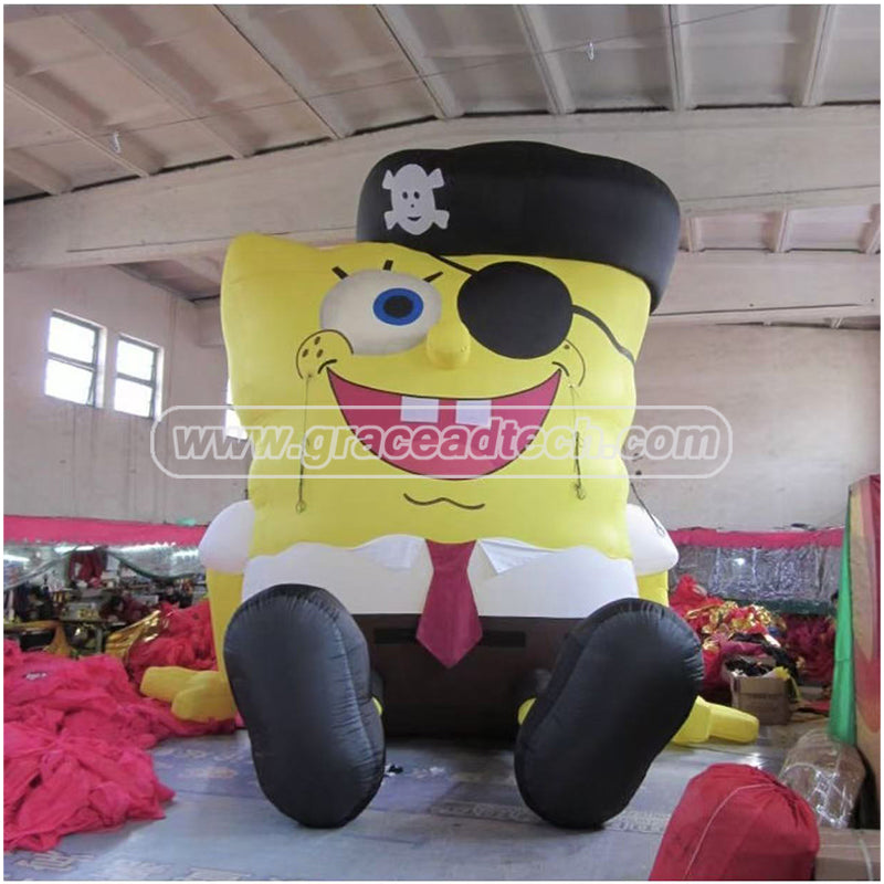 Giant Advertising Spongebob Inflatable Cartoon Christmas Mascot Decorate Inflatable Cartoon Character