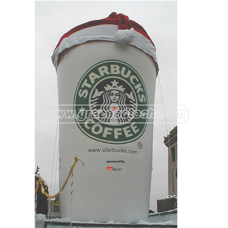 Custom Commercial Promotional Advertising Pvc Inflatable Star Bucks Coffee Cup for Shopping Mall Chain Stores
