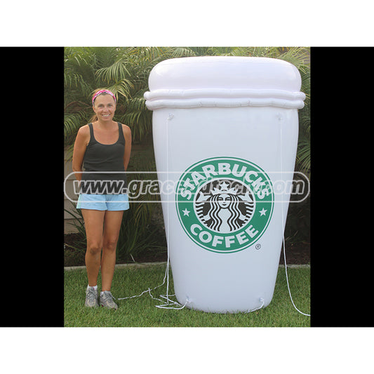 Custom Commercial Promotional Advertising Pvc Inflatable Star Bucks Coffee Cup for Shopping Mall Chain Stores