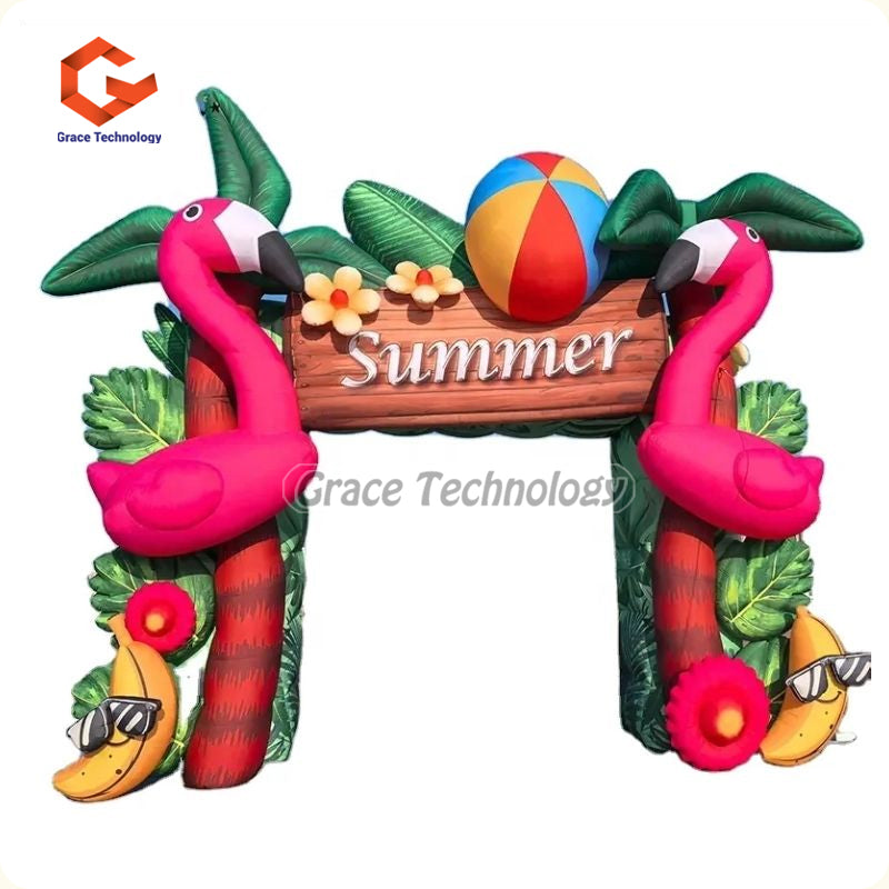 Outdoor Advertising Summer Party Inflatable Animal Entrance Arch Inflatable Flamingo Arch for Event