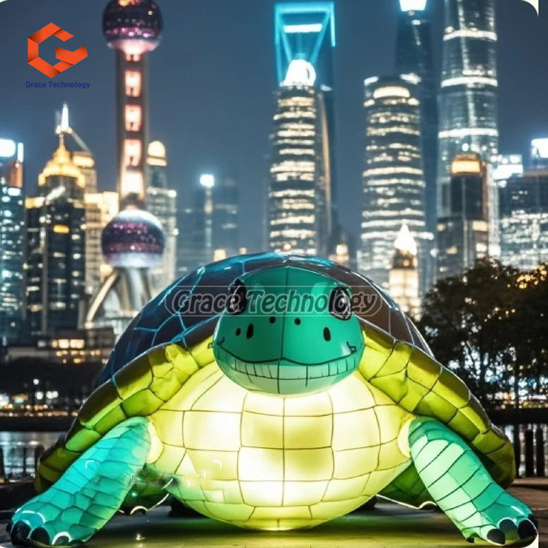 Custom Sea Inflatable Turtle Silk Lantern for Christmas Easter Thanksgiving Decor-Aquarium Beach Wedding Kids Room Ocean Theme Party Use