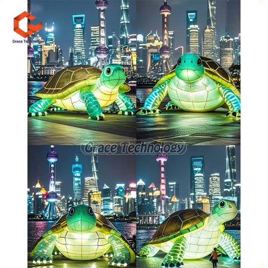 Custom Sea Inflatable Turtle Silk Lantern for Christmas Easter Thanksgiving Decor-Aquarium Beach Wedding Kids Room Ocean Theme Party Use