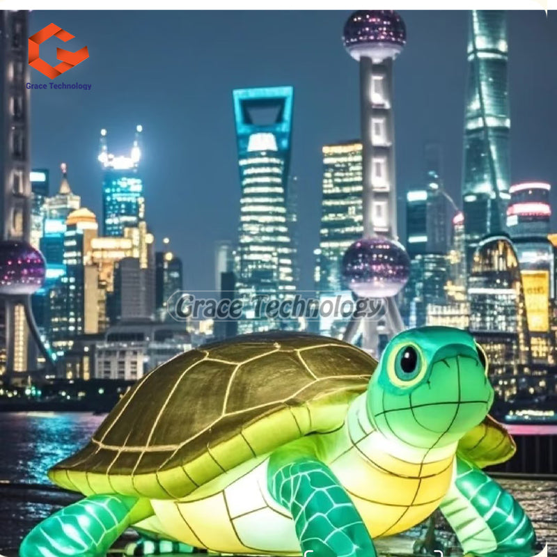 Custom Sea Inflatable Turtle Silk Lantern for Christmas Easter Thanksgiving Decor-Aquarium Beach Wedding Kids Room Ocean Theme Party Use