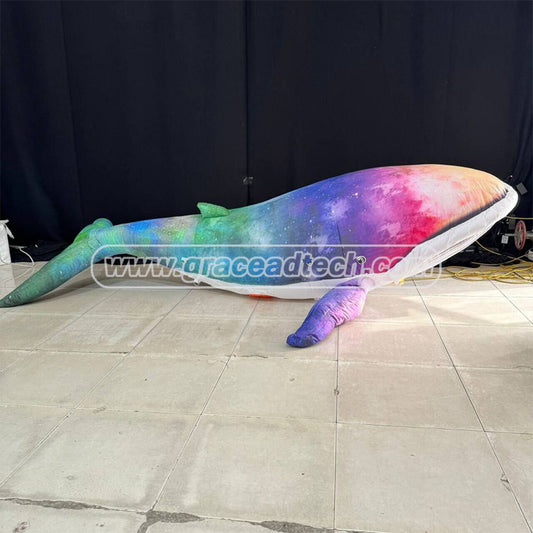 Mall Advertising Inflatable Lighting Whale Marine Model for Seaside Party Decoration